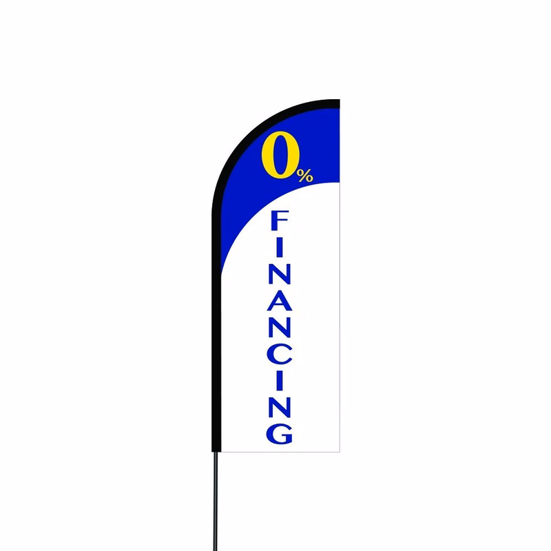 0% Financing Flag Kit 11' Feet Feather Flag Sign Outdoor Banner