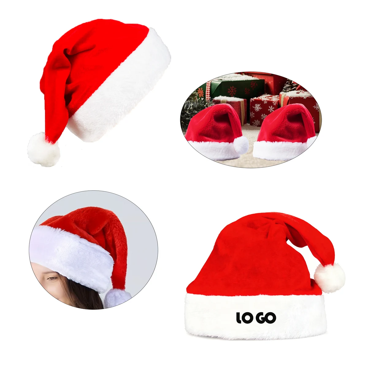 Children's Golden Velvet Christmas Hat 1