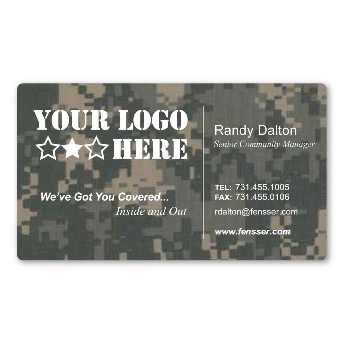 Camo Business Card Magnet - 3.5" x 2" - 20 mil 1
