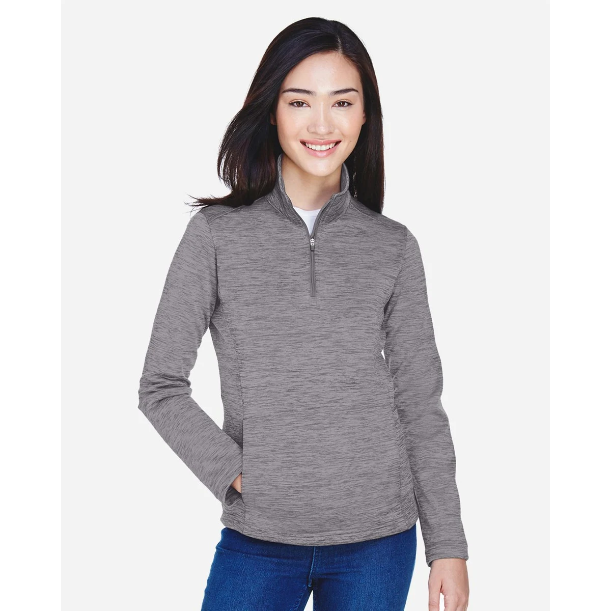 Women's Newbury Mélange Fleece Quarter-Zip Pullover - DG798W 1