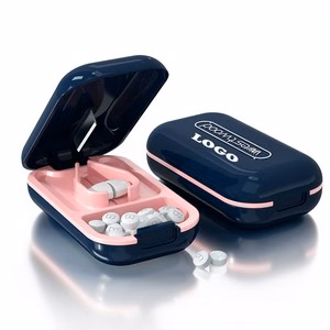 Pill Organizer Box With Medicine Cutter