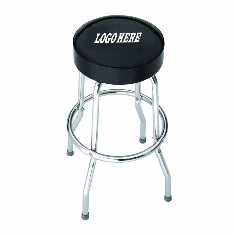 Single Ring Bar Stool with Chrome Frame and Swivel Seat