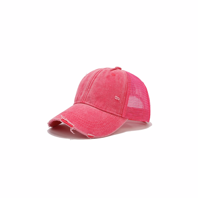 Cotton Ponytail Adjustable Criss Cross Dad Cap