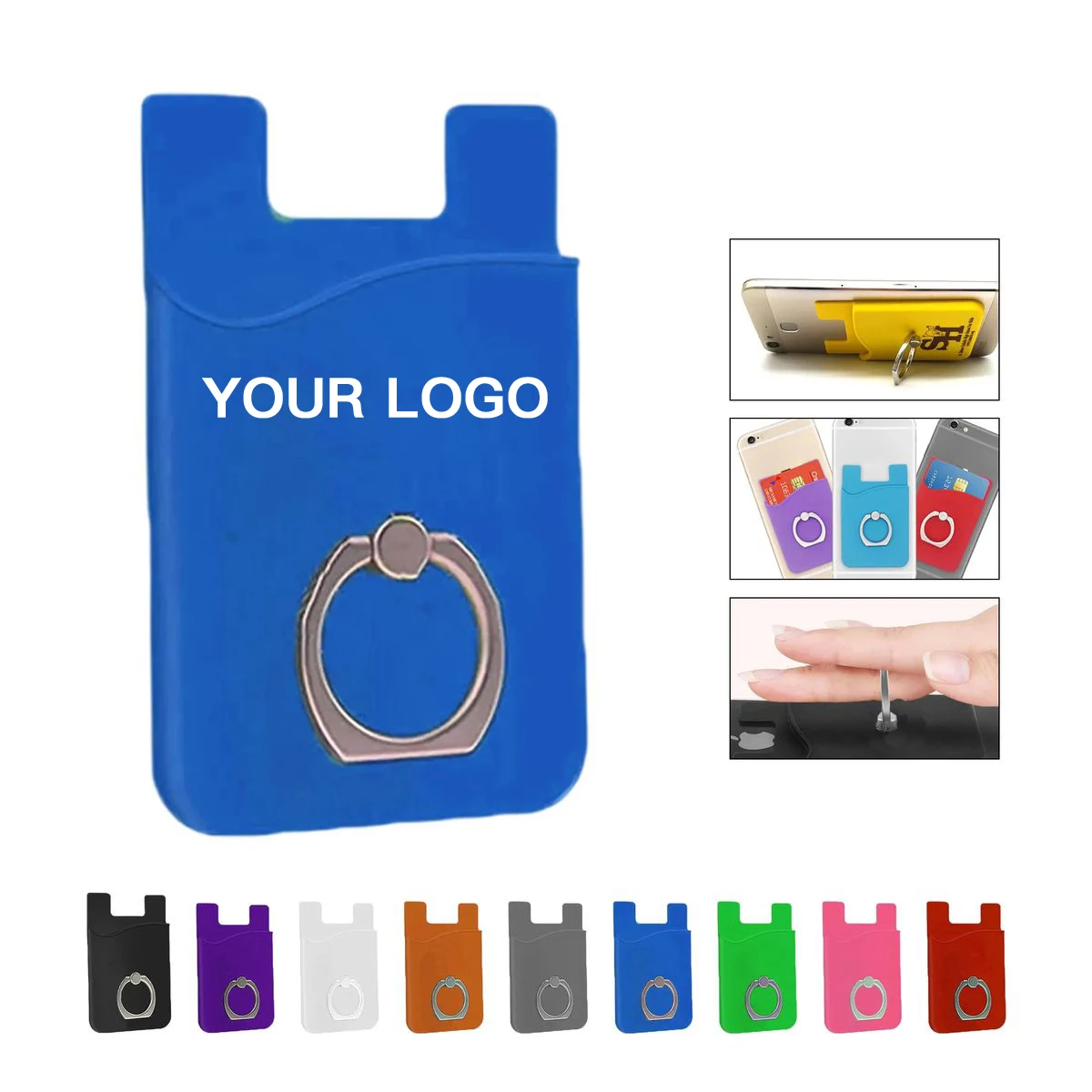 Compact Silicone Phone Wallet with Secure Grip Ring 1