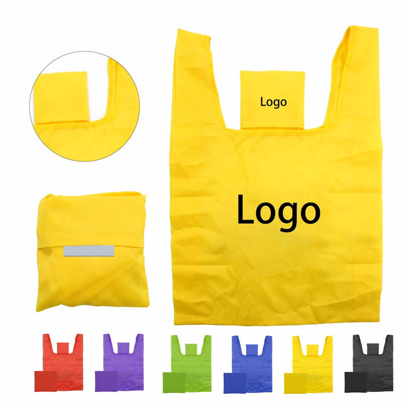 Full Color Foldable Shopping Tote With Small Pocket