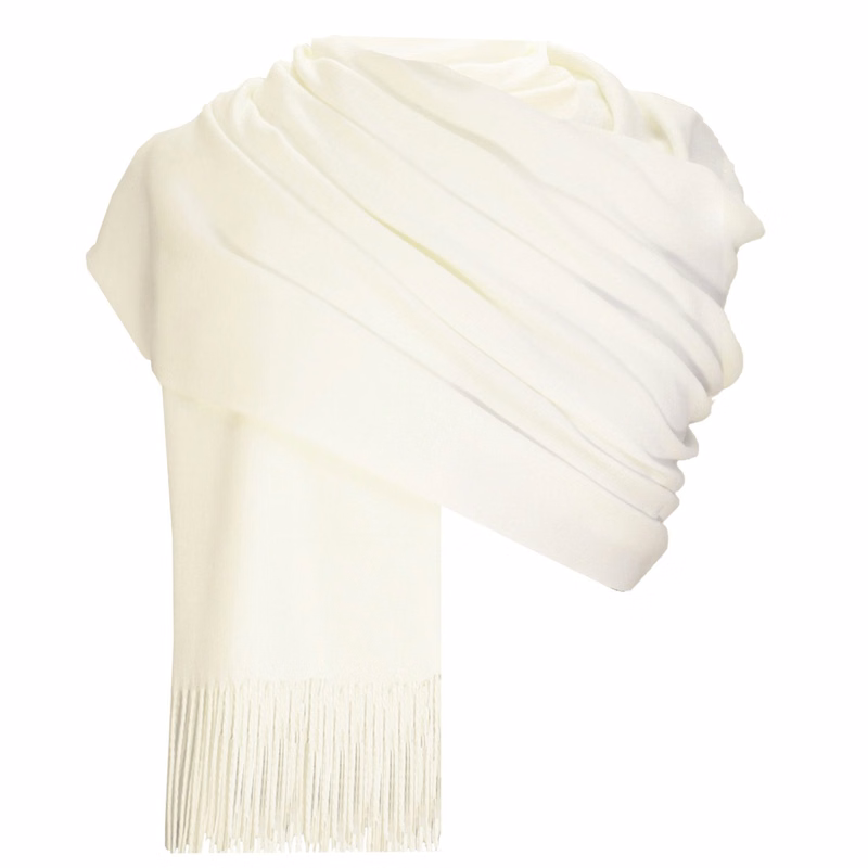 Ivory Pashmina Shawl with a Softer than Cashmere Feel