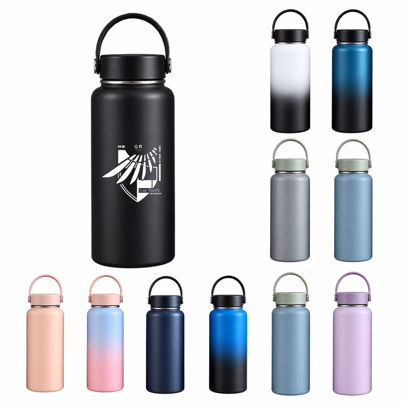 Customized 32 oz Insulated Mug With Flat Lid