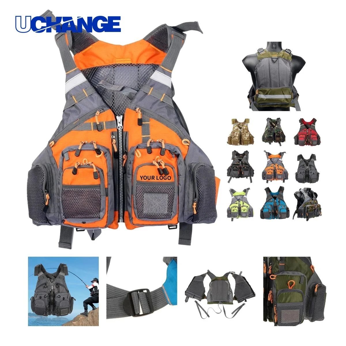 Adjustable Multi-Pocket Life Vest for Water Safety 1