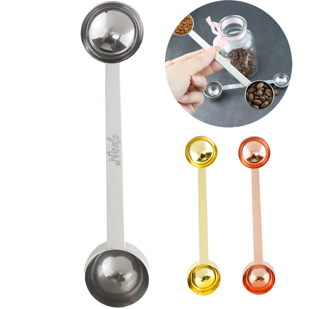 Double Head Stainless Steel Coffee Measuring Spoon 1