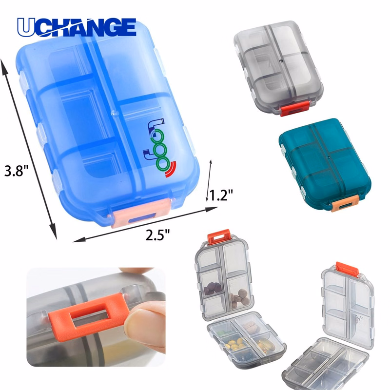 Health Durable 10-Cell Portable Transparent Medicine Box Organizer