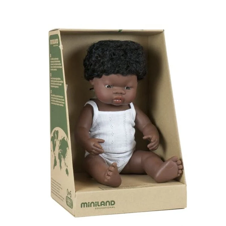 Baby Girl Dolls - 15" Black Curly Hair 1