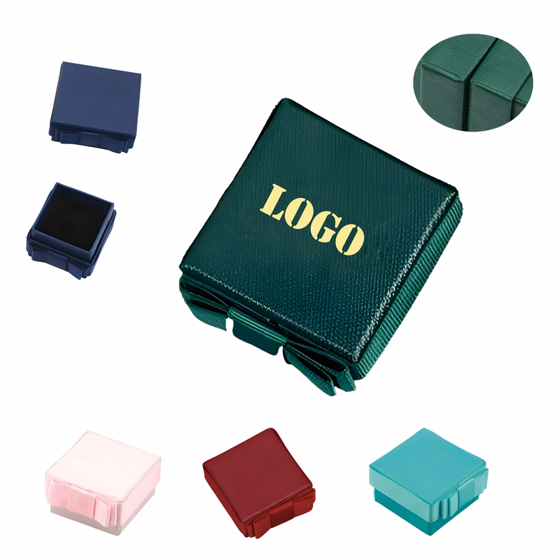 Textured Jewelry Box w/ Foam Insert & Ribbon