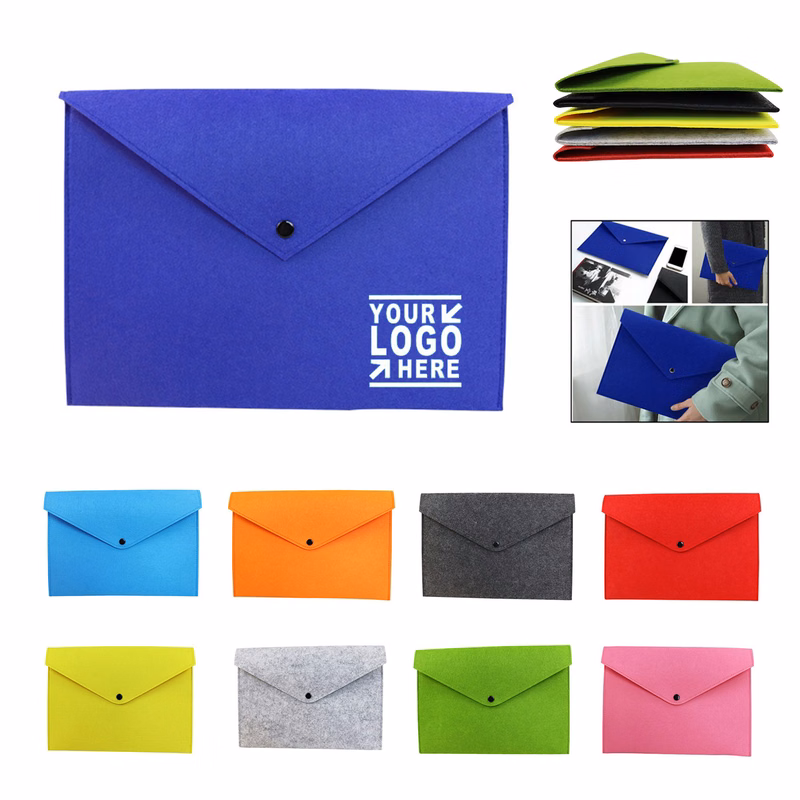 Felt Snap Button File Folder Document Bag