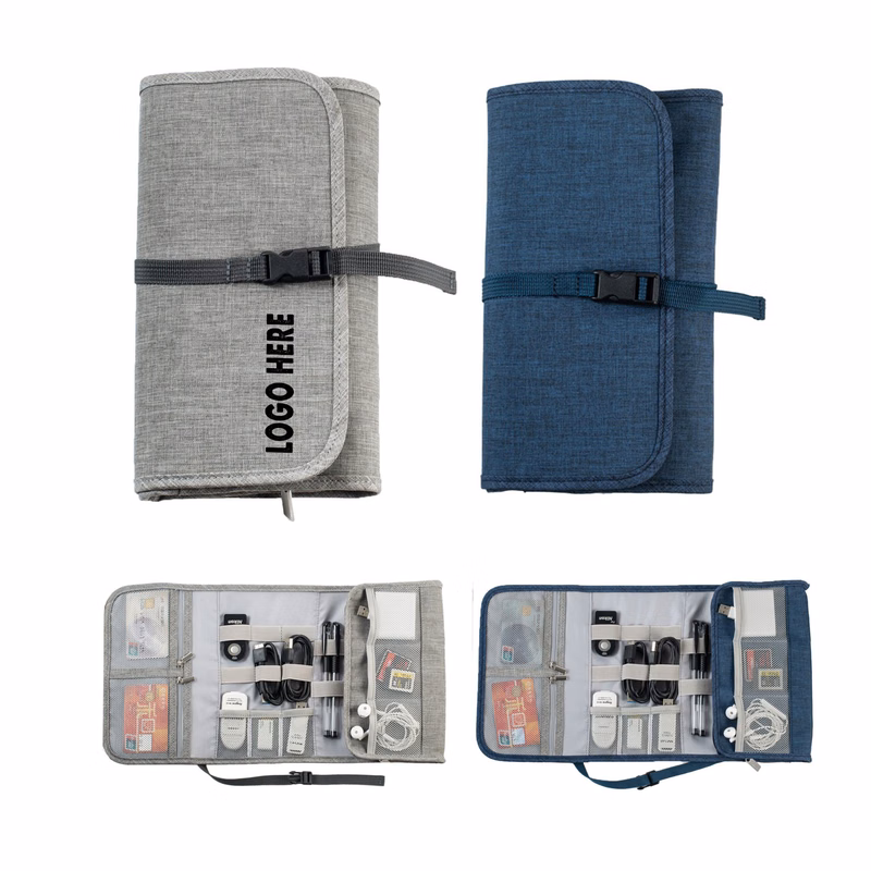 Roll Up Electronic Cable Organizer Bag Pouch