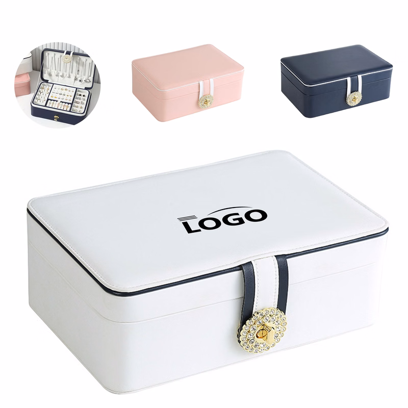PU Leather Jewelry Case with Double-Layer Design