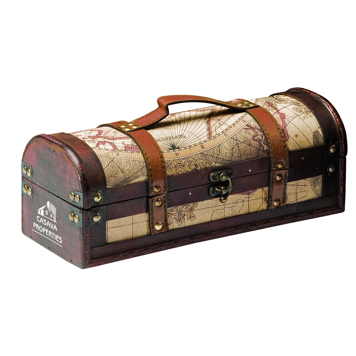 Twine Living® 1 Bottle Old World Wooden Wine Box 1