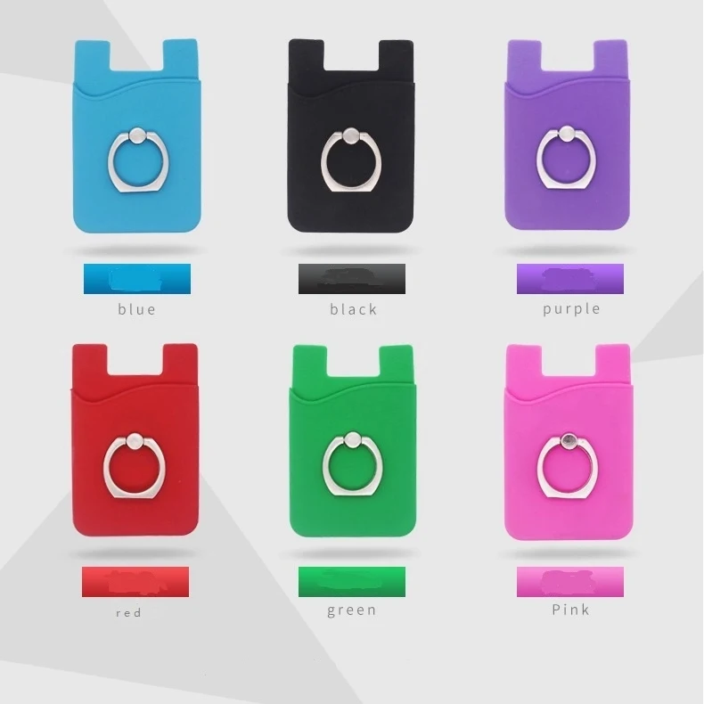 Silicone Phone Wallet w/ Metal Ring Holder 1