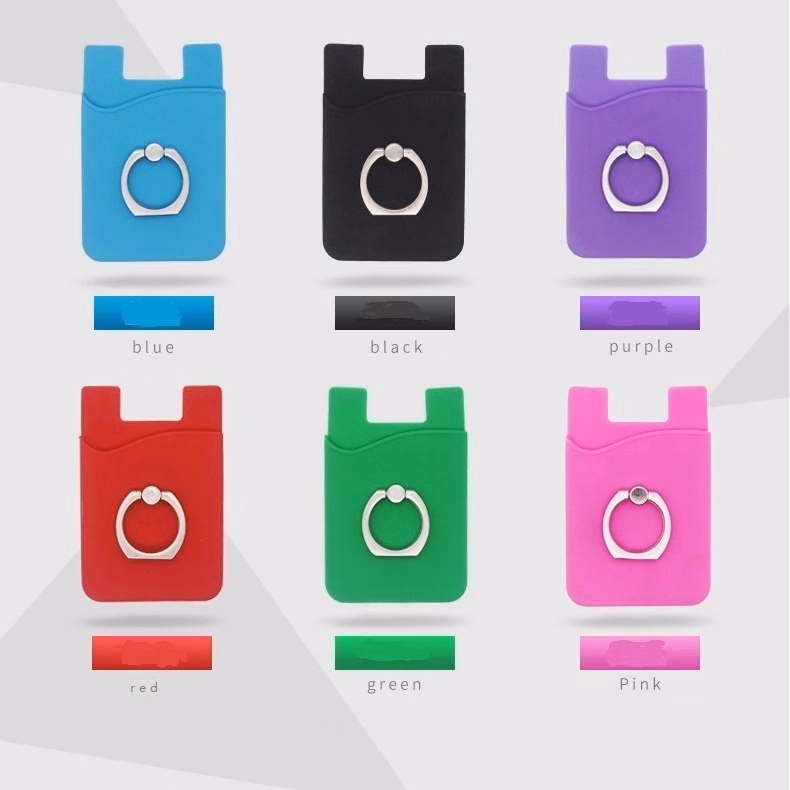 Silicone Phone Wallet w/ Metal Ring Holder
