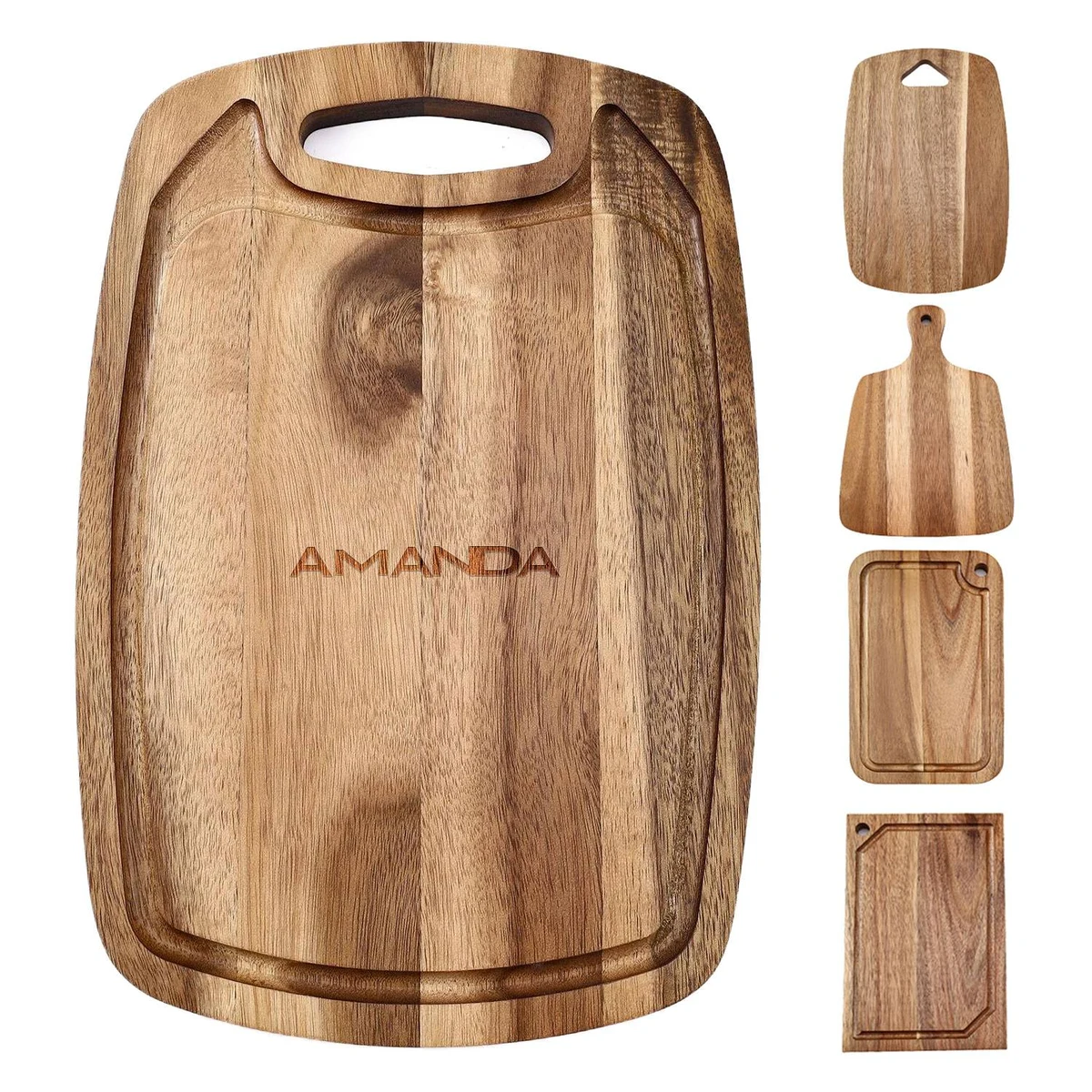 Eco-friendly Natural Acacia Wood Slot Cutting Board 1