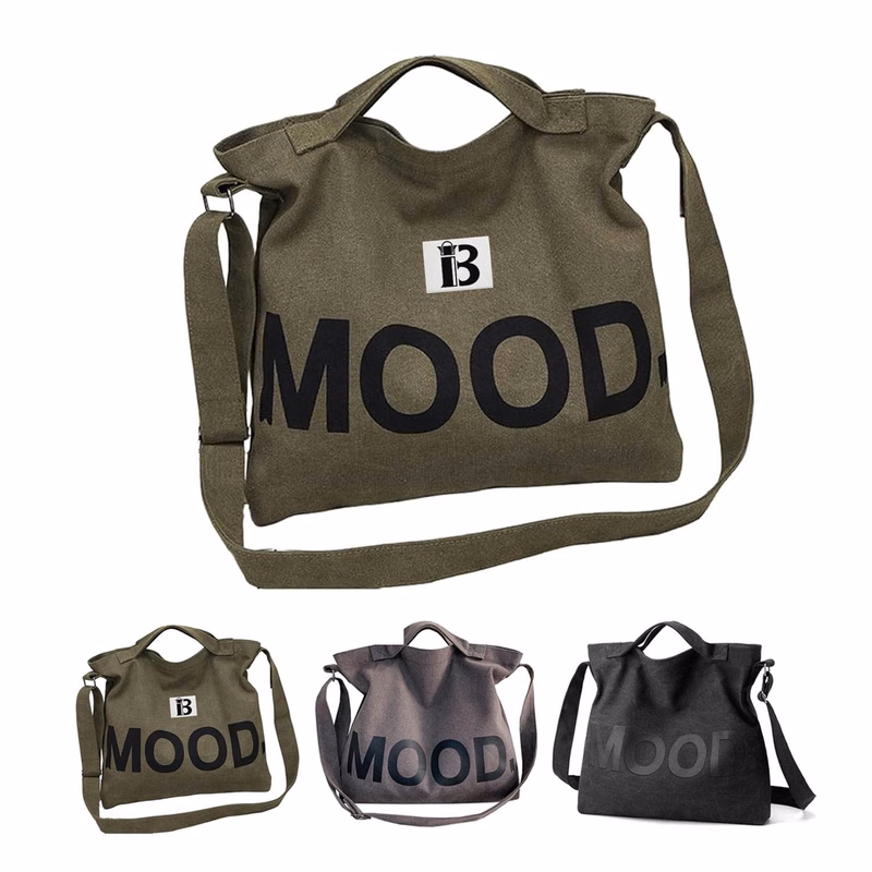 Multi-Layer Canvas Shoulder Handbag
