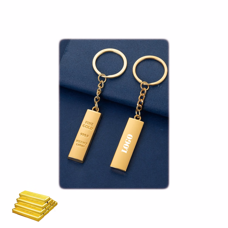 Gold Bar Shaped Keychain