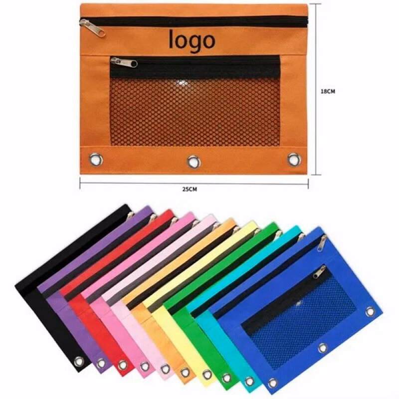 Ring Pencil Bag With Zipper
