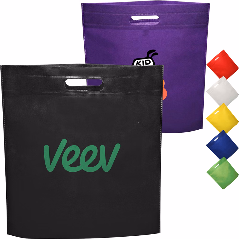 Recyclable Large Non Woven W/ Gusset Tote Bag (15" x 16" x 2.5")
