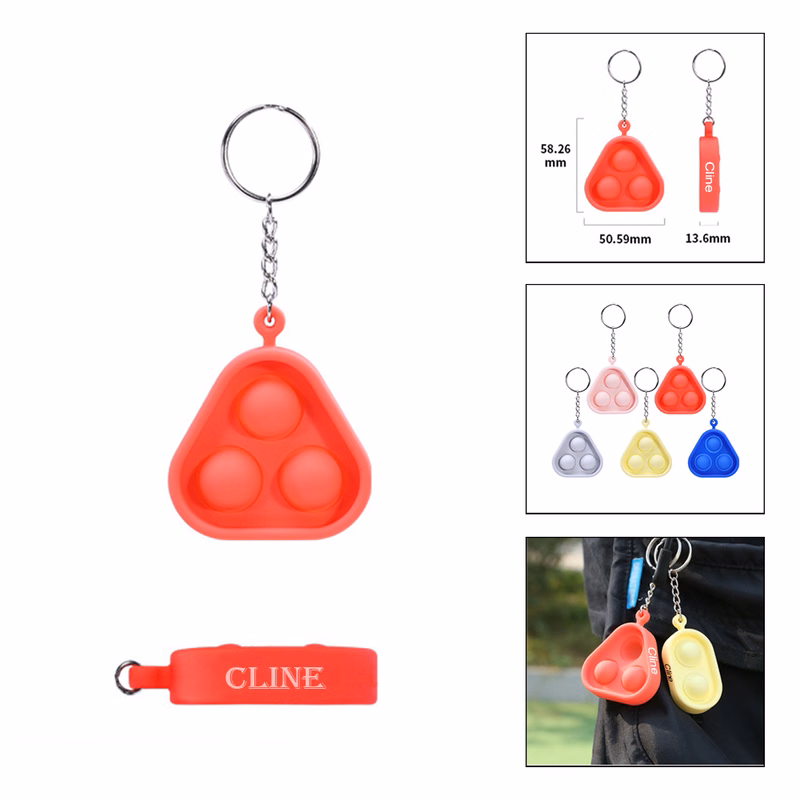 Stress Reliever Push Pop Spinner Keychain