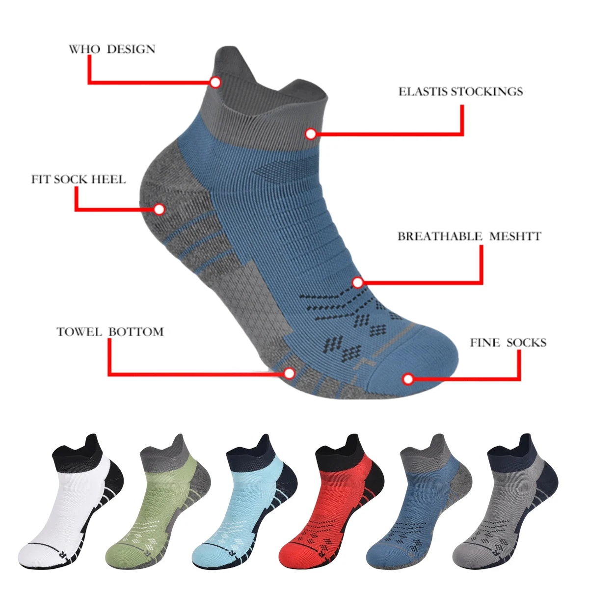 Adult Non-Slip Quick-Drying Sports Short Tube Nylon Socks 1