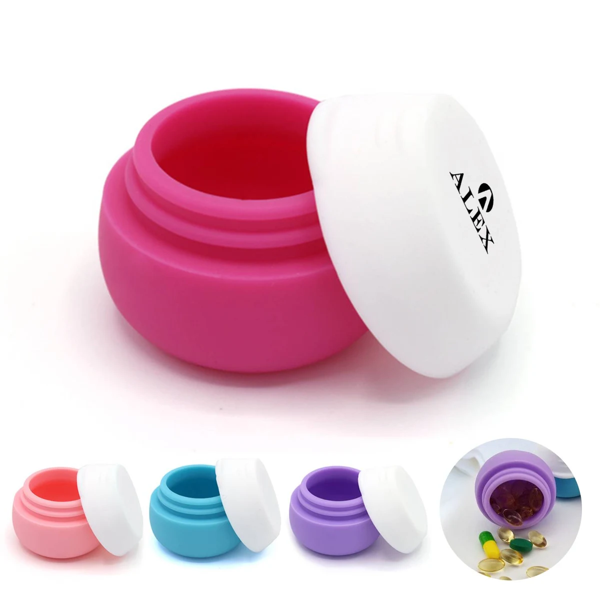 0.66 oz Small Silicone Pill Cases Waterproof 1