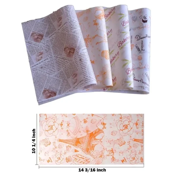 Custom 36x26 inch Greaseproof Food Wrapping Paper Full Color Print — Takeaway Packaging 1