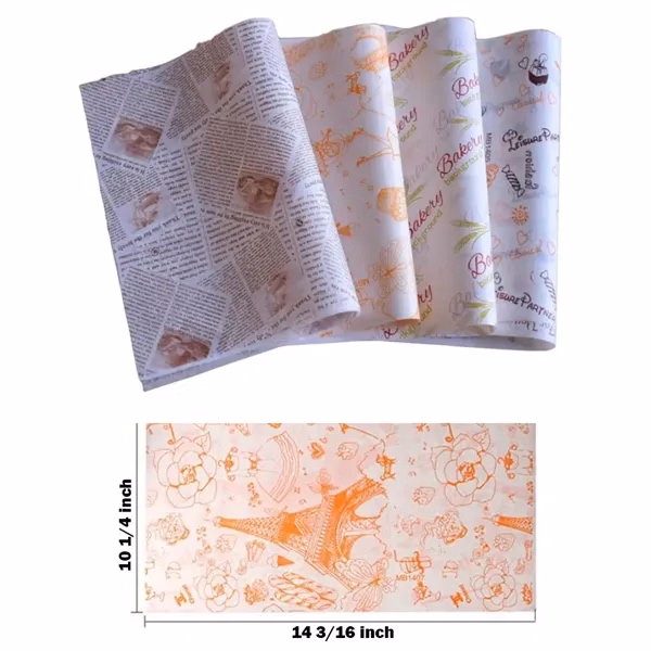 Custom 36x26 inch Greaseproof Food Wrapping Paper Full Color Print — Takeaway Packaging