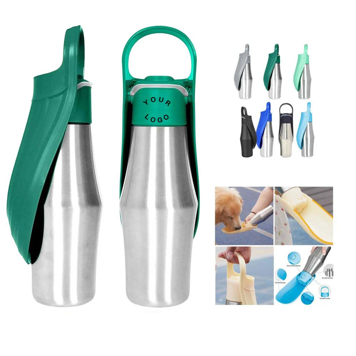 Durable Stainless Steel Dog Water Bottle Outdoor 1