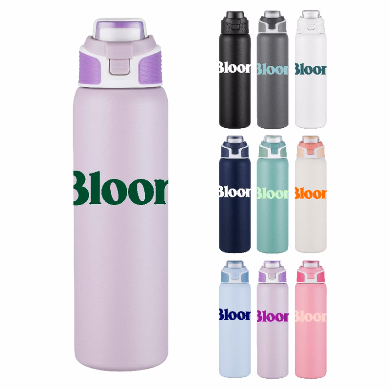 Union Printed - 28 oz. Vacuum Bottle w/ Carry Handle - One Color Wrap