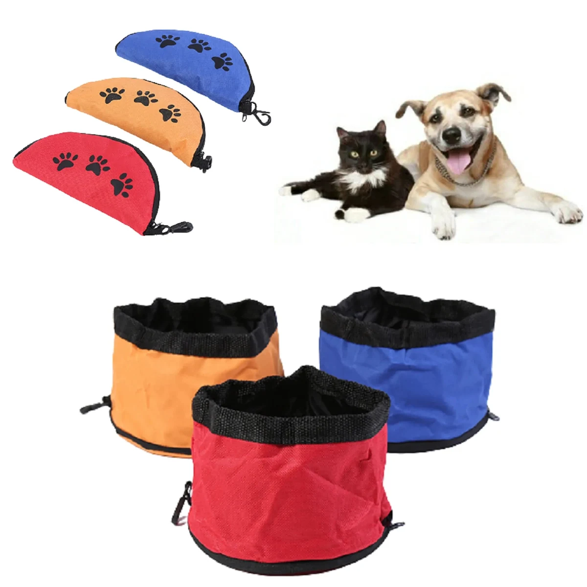 Portable Oxford Cloth Folding Pet Bowl 1