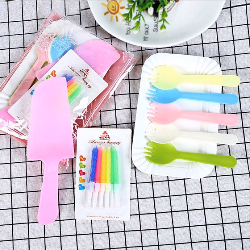 Disposable Birthday Cake Cutlery Set 11 Pcs