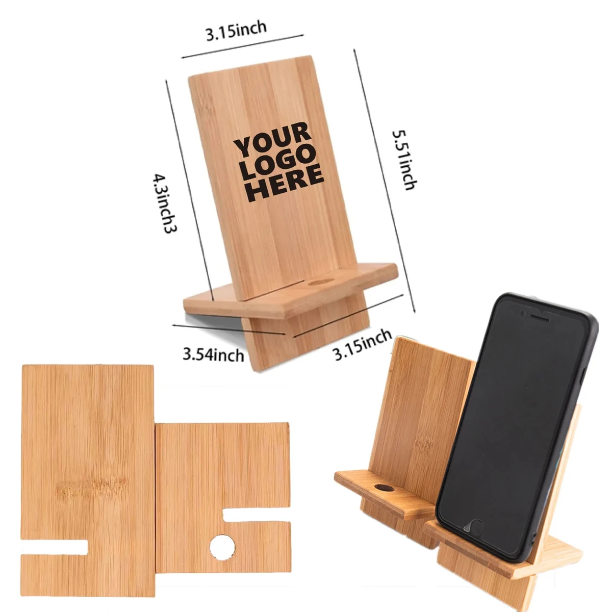 Bamboo Phone Holder MOQ 50 PCS 1