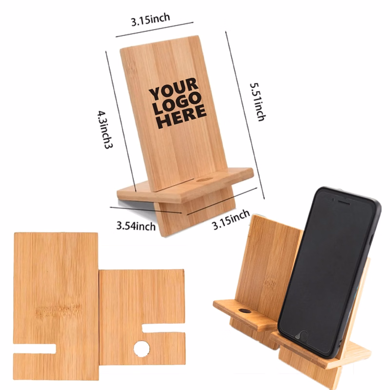 Bamboo Phone Holder MOQ 50 PCS
