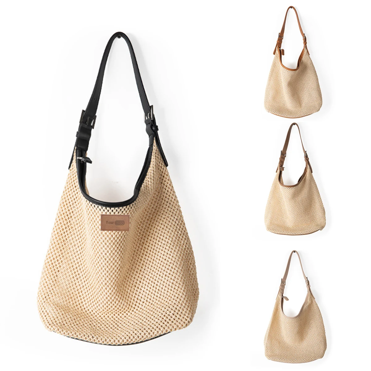 Straw summer large capacity shoulder tote bag 1