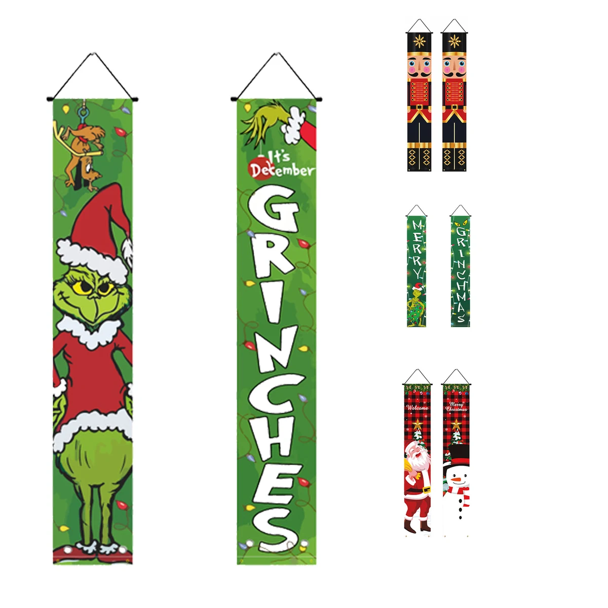 Holiday Door Curtain with Christmas Design & Couplets 1