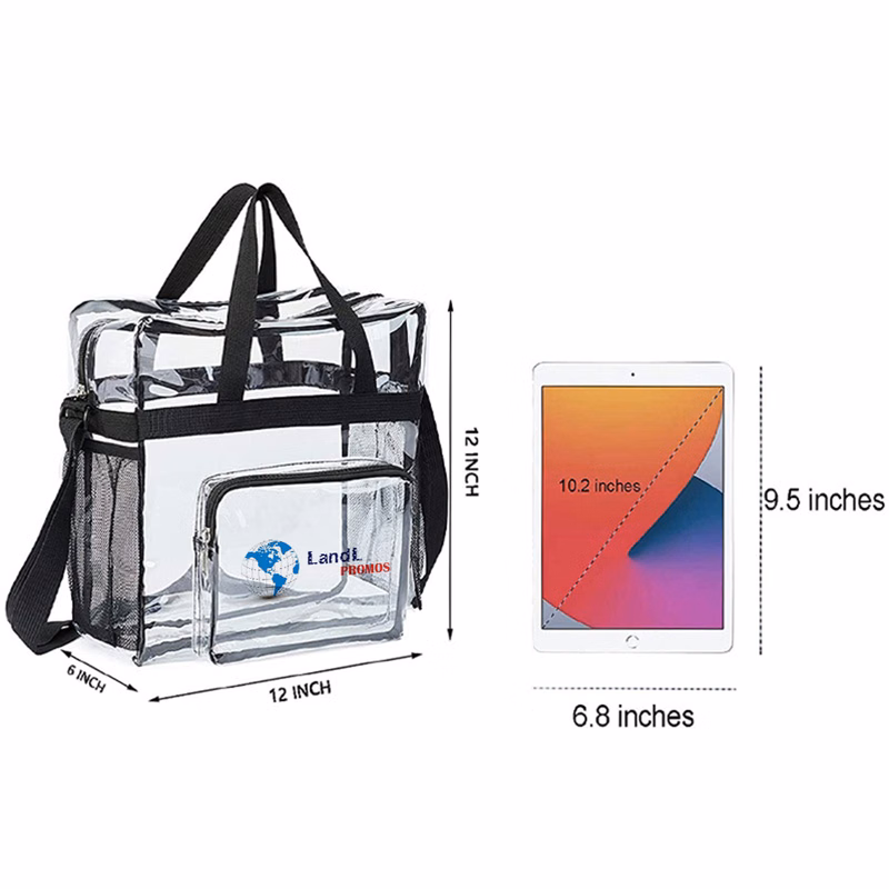 PVC Clear Tote Bag with Zipper Closure
