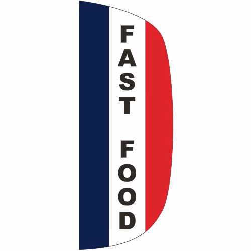 "FAST FOOD" 3' x 8' Message Flutter Flag