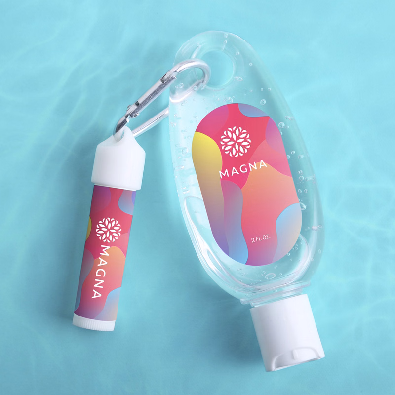 Sanitizer & Lip Moisturizer Carabiner Kit