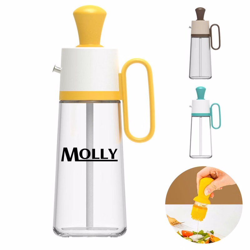 2 In 1 Glass Oil Bottle w/ Silicone Brush
