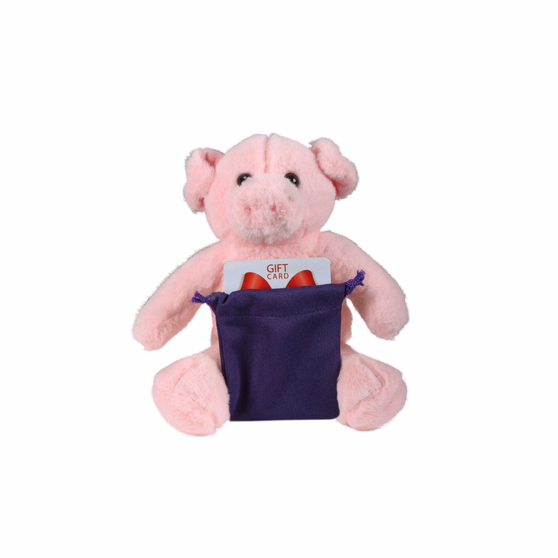 soft plush Pig with gift card sack