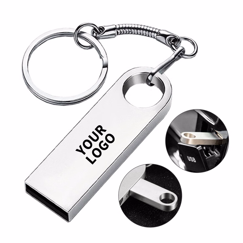 Two Gigabyte Metal Memory Stick With Key Ring And Gift Box 3.7 x 2.6"