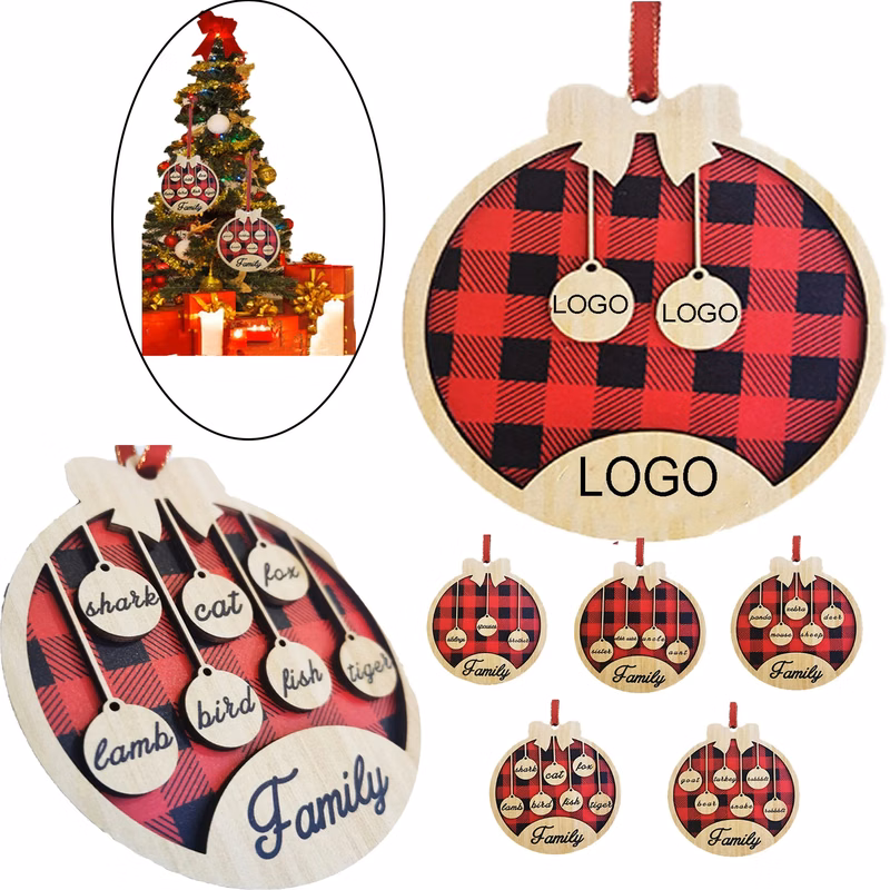 Spot Wooden Full Color Christmas Ornaments