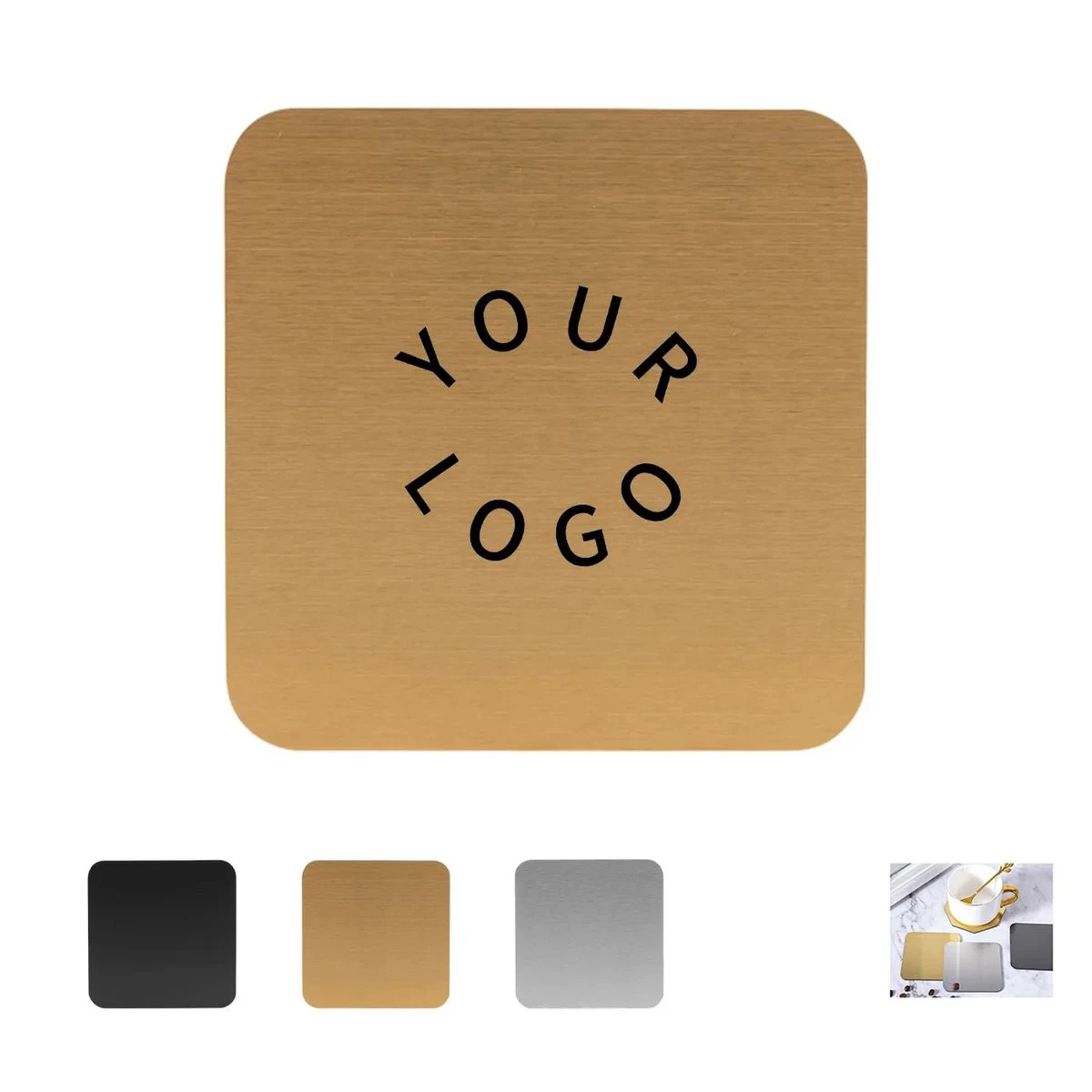 Custom Printed Square Stainless Steel Coaster 1