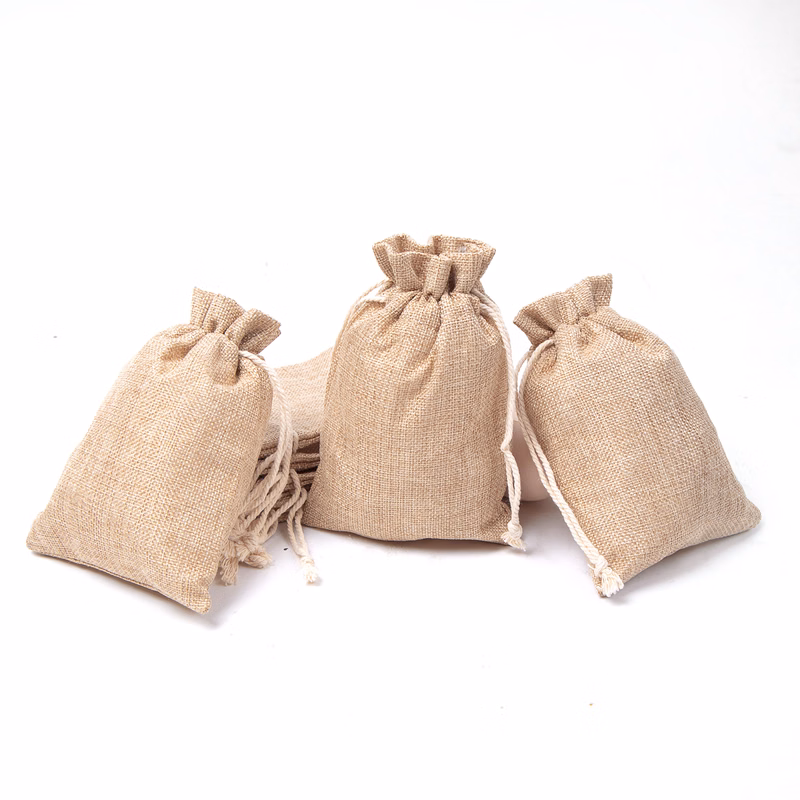 6 5/8" X 4 3/4" Burlap Drawstring Bag