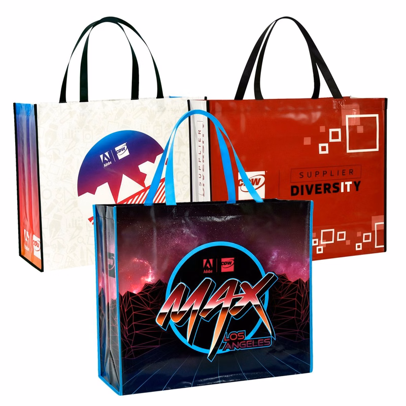 Custom Full-Color Laminated Non-Woven Promotional Tote Bag 20"x17"x8"